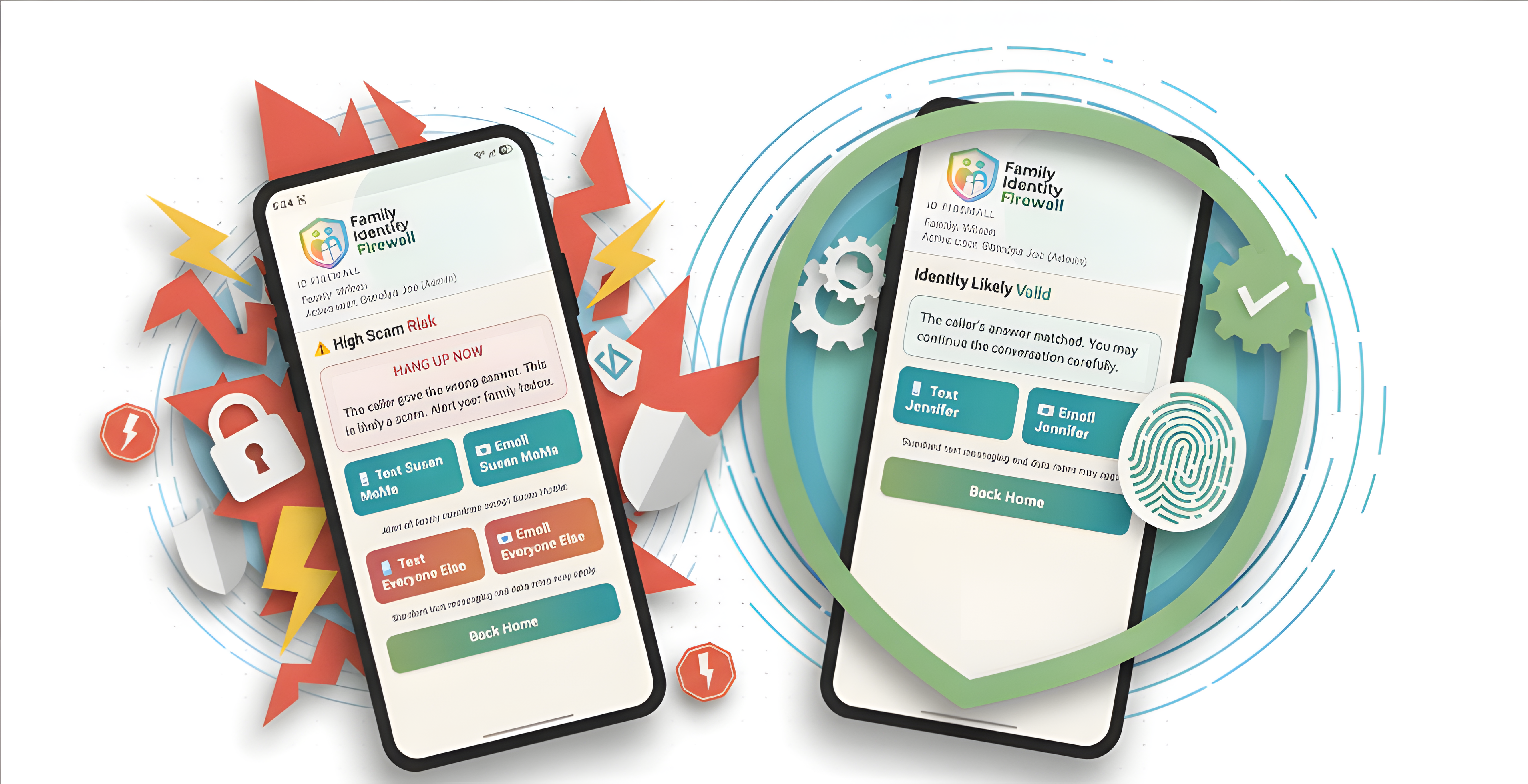 High scam risk alert — the app tells you to hang up now